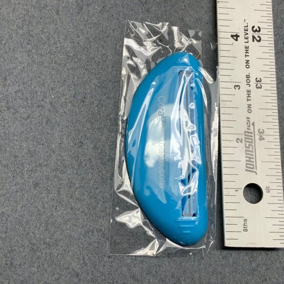 Coral Toothpaste Tube Roller Squeezer Saver Set Of 4 Blue Plastic Bathroom Tool - Picture 3 of 3